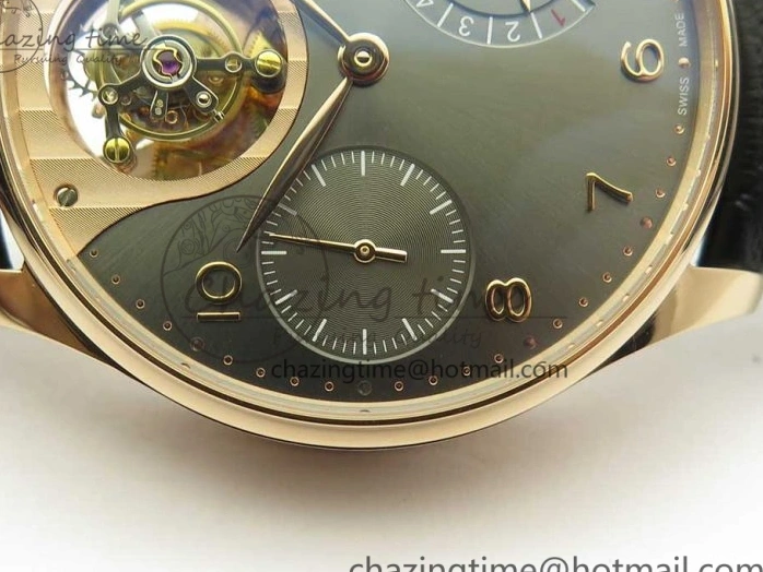 MIROTIME 0116 Portuguese Tourbillon IW5046 RG ZF Best Edition Gray Dial on Black Leather Strap SmoothTexture 7142